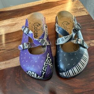Colorful Musical Themed Clogs NWT Calceo size 40